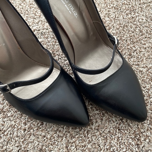 Mario Muzi Lightweight Black Heels with Buckle - Picture 6 of 7